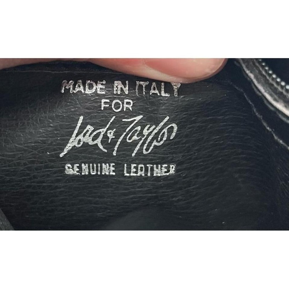 Vintage Lord & Taylor Made in Italy Black Genuine Leather Crossbody Shoulder Bag - Picture 4 of 7